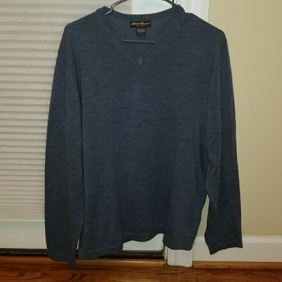 Eddie Bauer Other - Men's blue Eddie Bauer merino wool sweater L